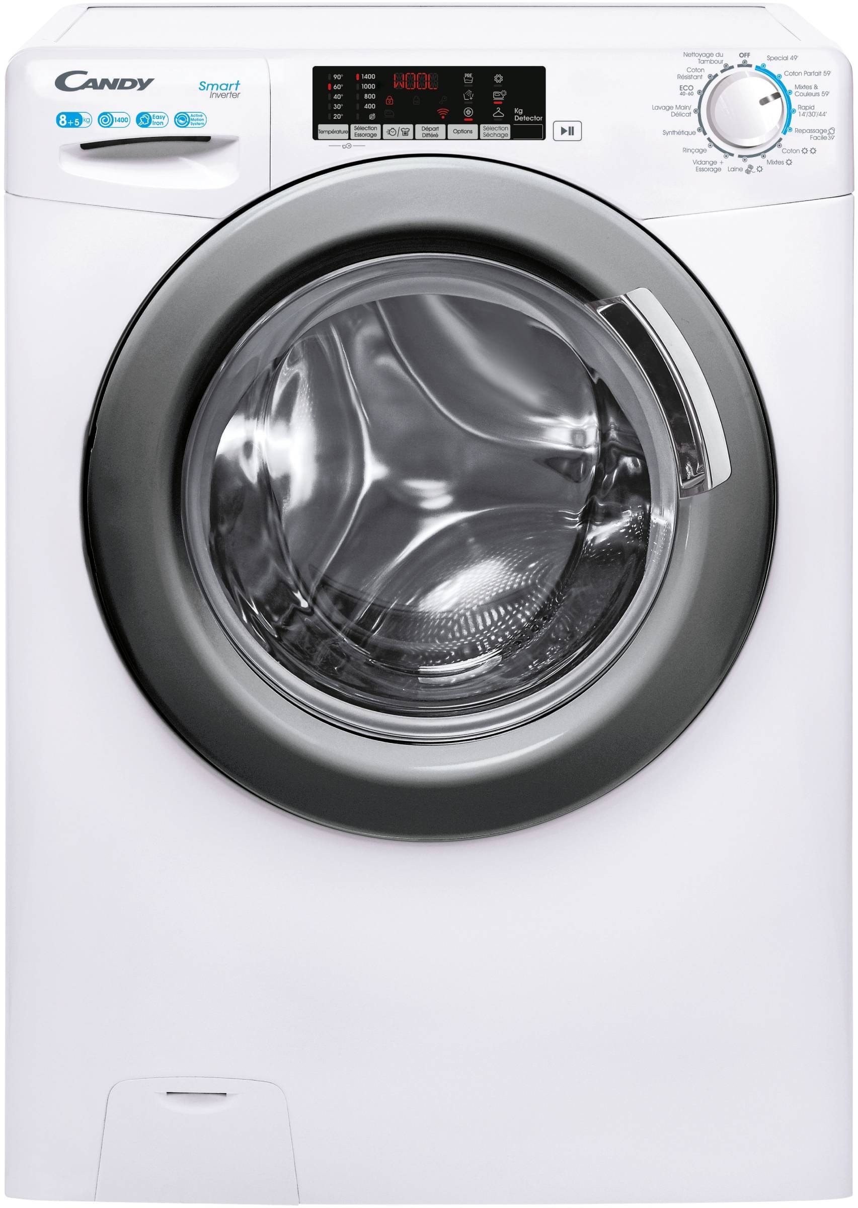 Lave linge sechant Frontal CANDY , 1400 trs/mn, 8/5kg, Blanc CSWS485TWMREFR