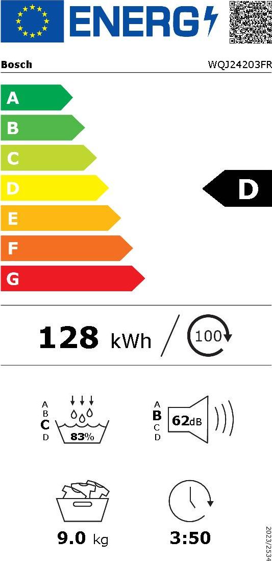 Sèche-linge pompe à chaleur BOSCH  - WQJ24203FR
