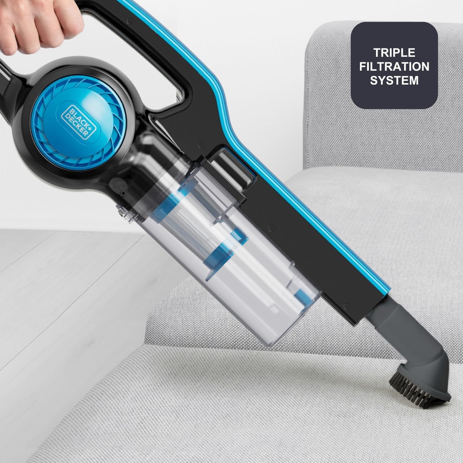 Aspirateur balai BLACK & DECKER Tube télescopique Bleu - BXVMS602E