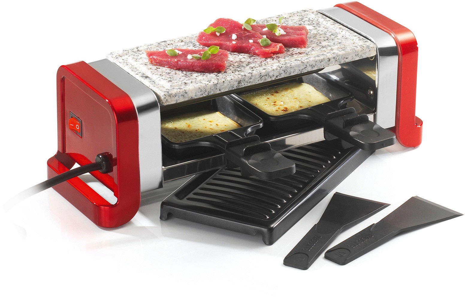 Raclette Multifonction KITCHEN CHEF 2 personnes 350W Rouge - GR202-350R