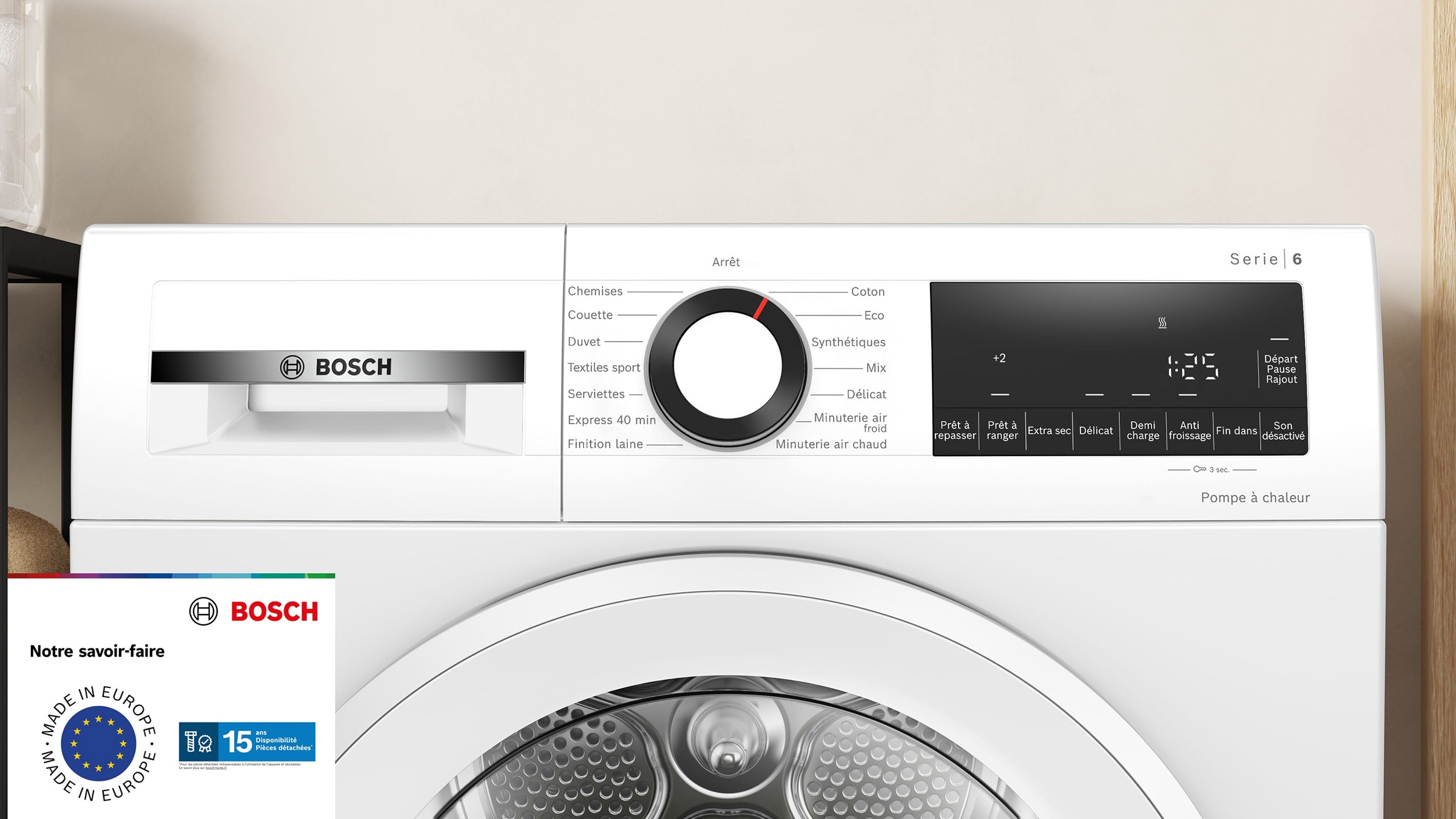 Sèche-linge pompe à chaleur BOSCH , Easy Clean, 9kg , Blanc - WQG1420DFR Sèche-linge pompe à chaleur BOSCH , Easy Clean, 9kg , Blanc - WQG1420DFR