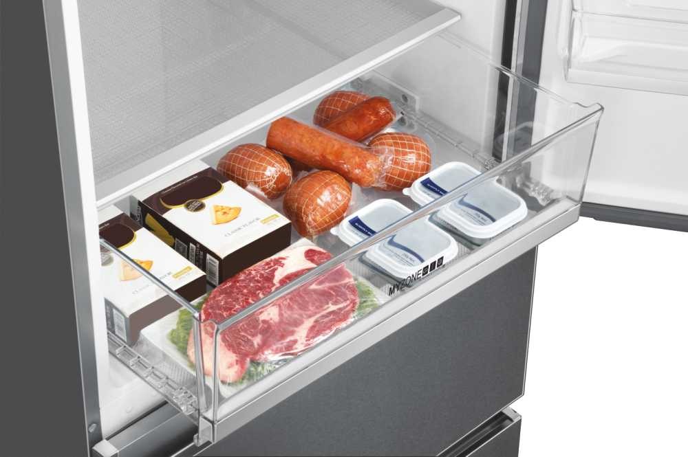 HAIER Réfrigérateur congélateur bas Série 70 Froid ventilé MyZone 430L Inox 