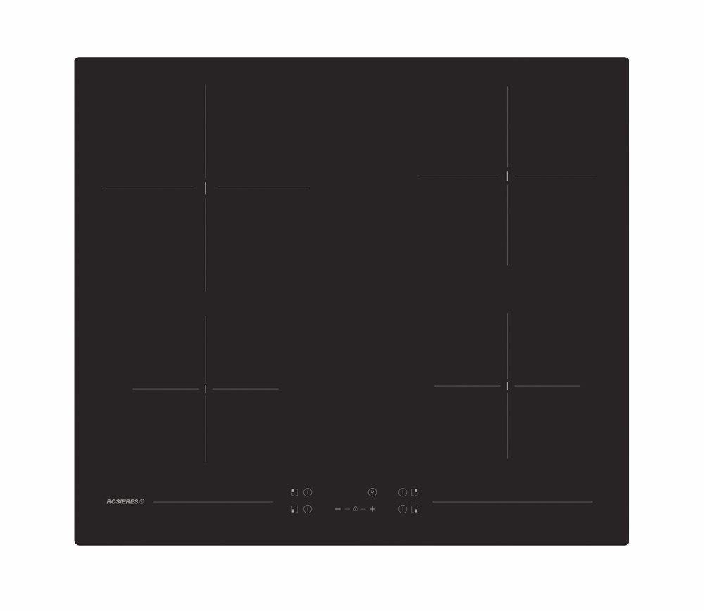 Plaque vitroceramique ROSIERES 4 Foyers, 6500W, 60cm, Noir RH64CT2