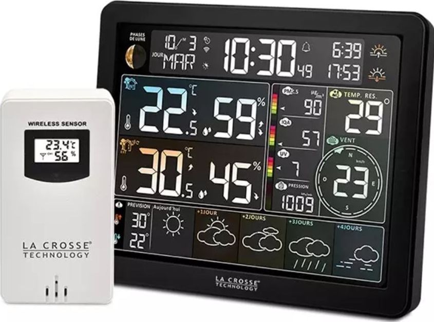 Station météo LA CROSSE TECH Connectée WiFi Tuya Noir SW405-BLA
