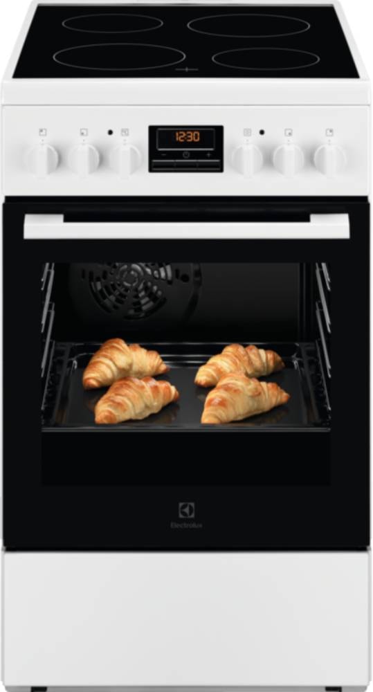 Cuisiniere vitroceramique ELECTROLUX 4 Foyers 50 cm Blanc LKR524288W