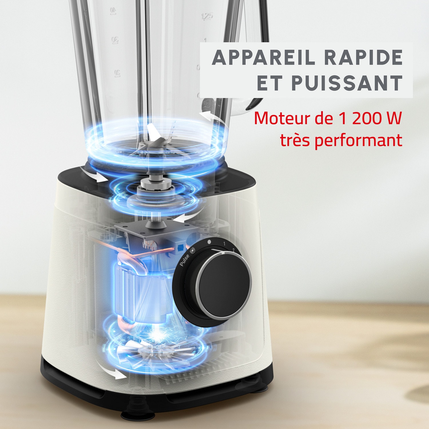 Blender MOULINEX 2L 1200W Ecru - LM771AF0