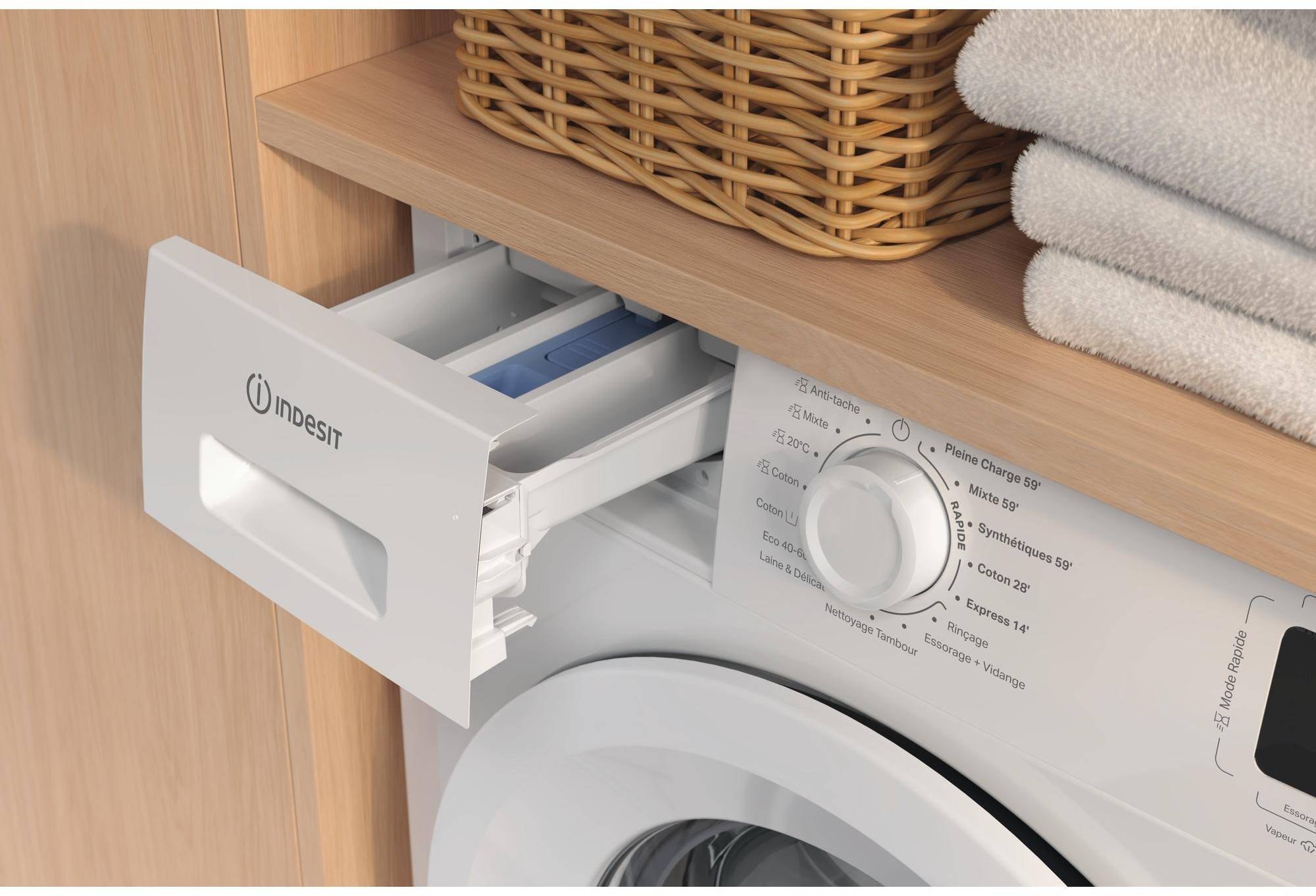 Lave linge Frontal INDESIT , 1200 trs/mn, 6kg, Blanc - IM642MYTIMEFR Lave linge Frontal INDESIT , 1200 trs/mn, 6kg, Blanc - IM642MYTIMEFR