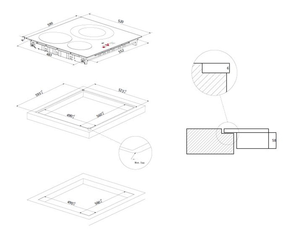Plaque induction ROSIERES  - RID633CDE1
