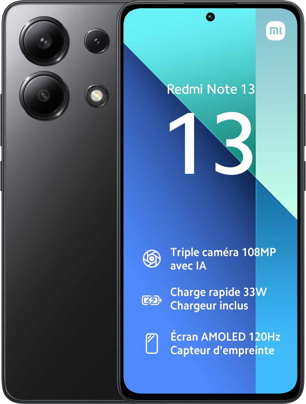 XIAOMI Smartphone Redmi Note 13 4G 8+256Go - Noir  REDNOTE13-4G-256-NR