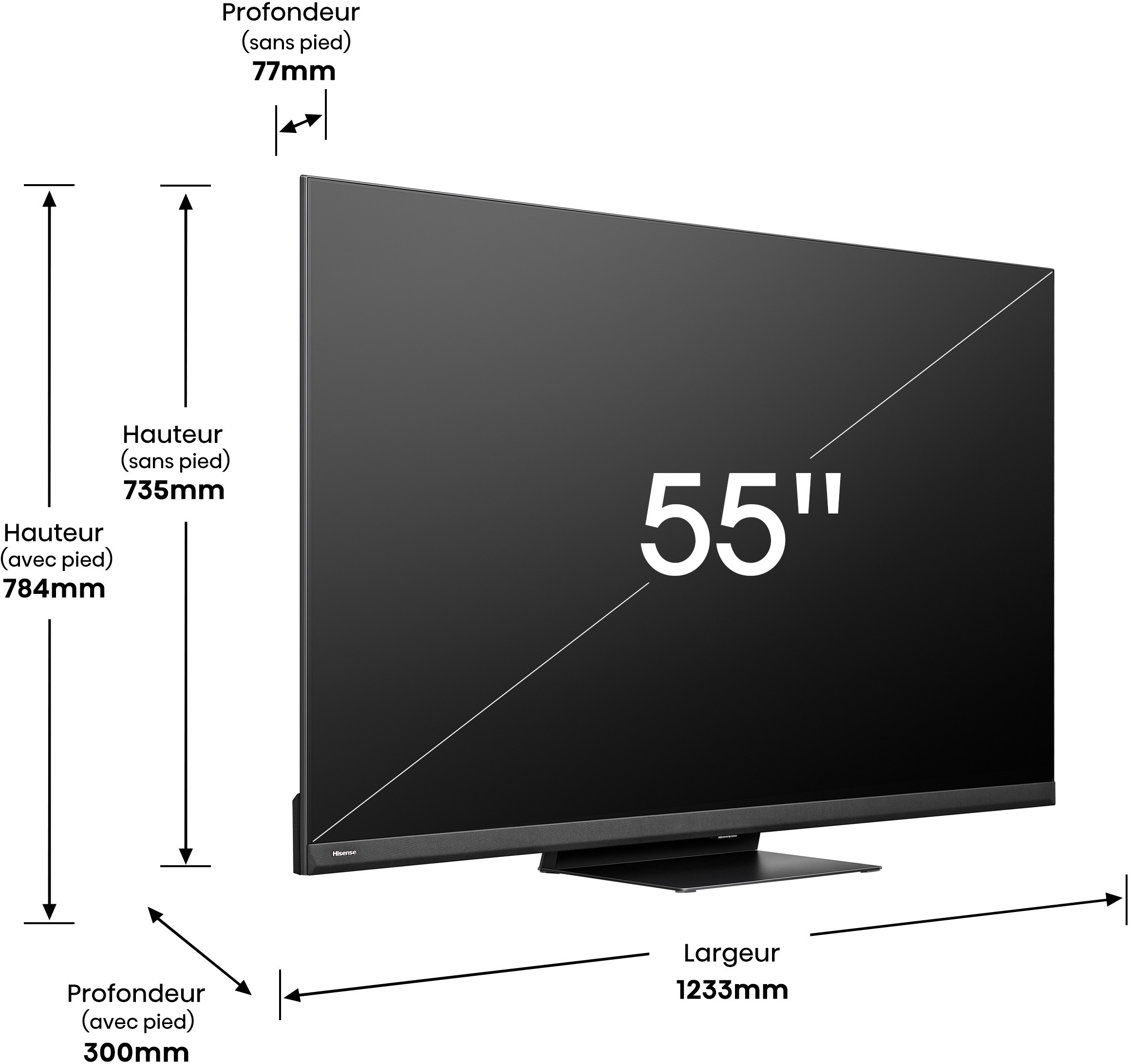 HISENSE TV Mini LED 4K 139 cm  - 55U8KQ