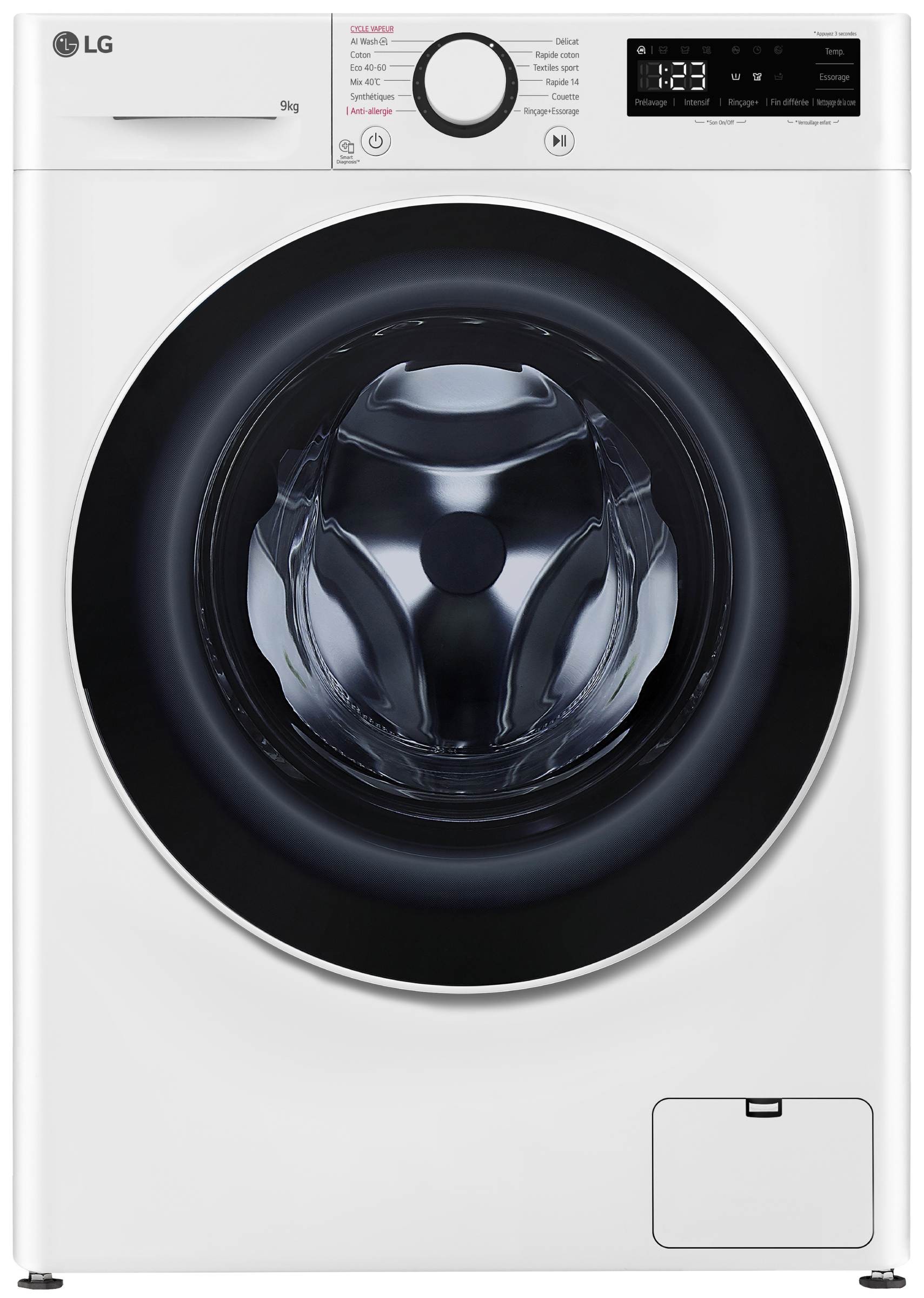 LG Lave linge Frontal AI DirectDrive Steam 1400trs/mn 9kg  F94R50WHS