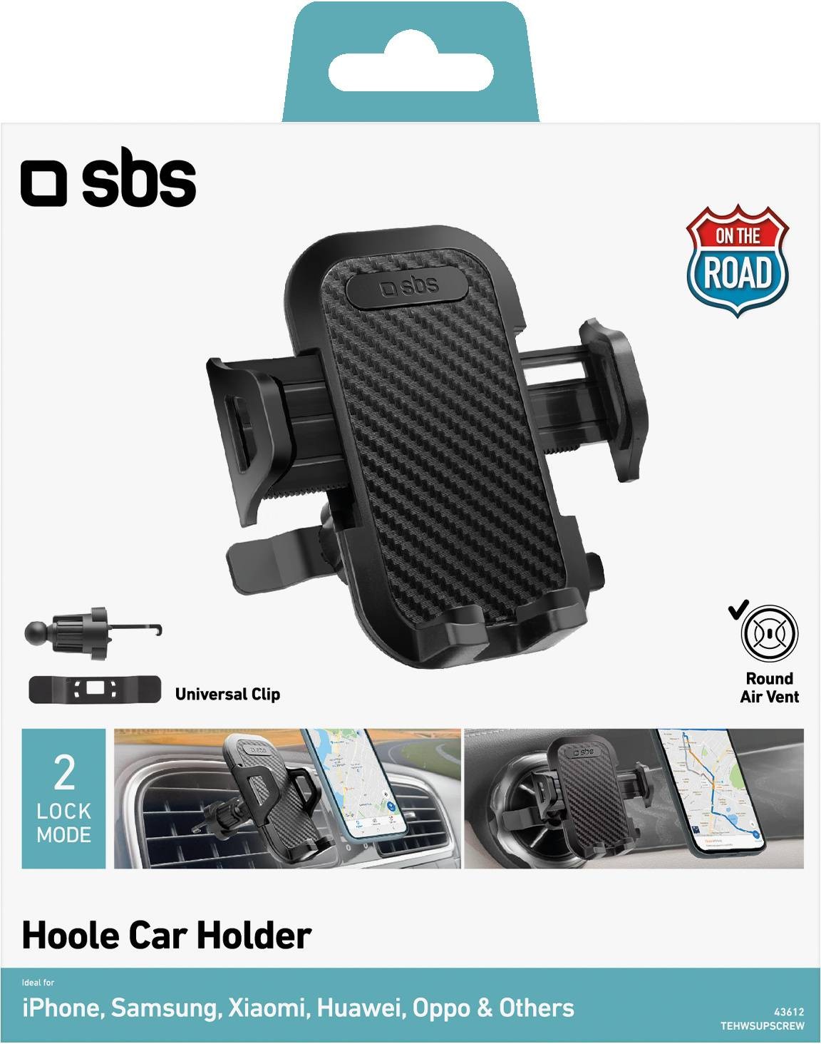 SBS Support smartphone Support de voiture avec clip à vis - SUPPORT-AUTO-CLIPVIS