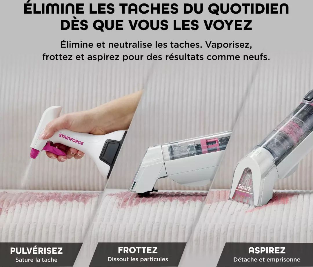 Nettoyeur textile SHARK Sans fil 1000W Blanc - HX100EUT