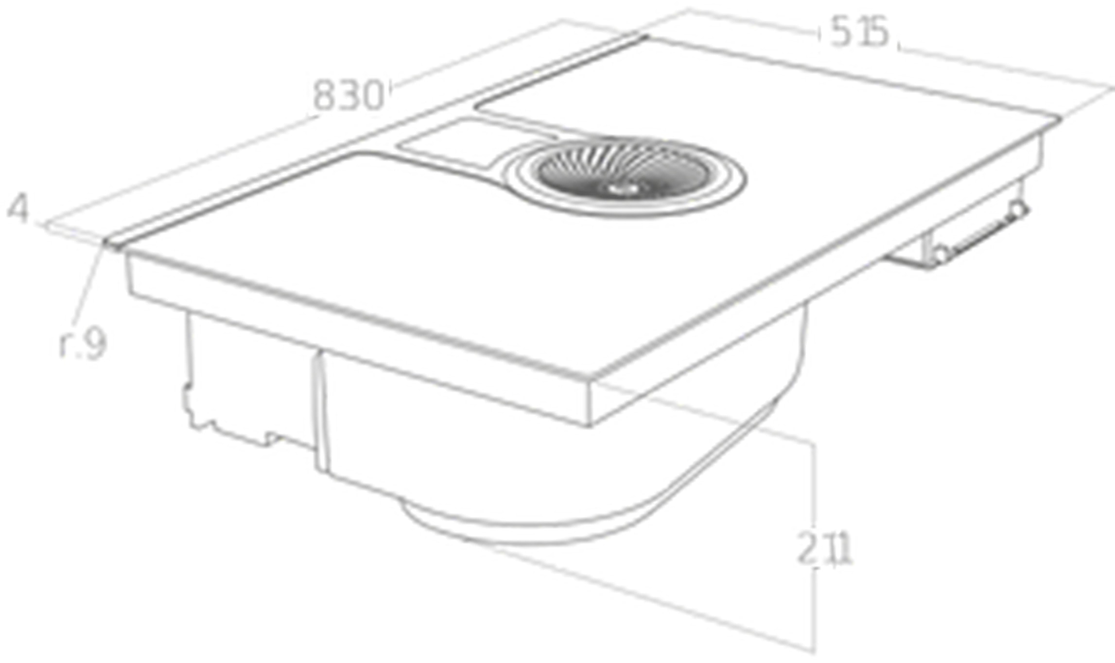 Plaque induction ELICA ,4 foyers, 3000W, 83cm, Noir - PRF0120978 Plaque induction ELICA ,4 foyers, 3000W, 83cm, Noir - PRF0120978