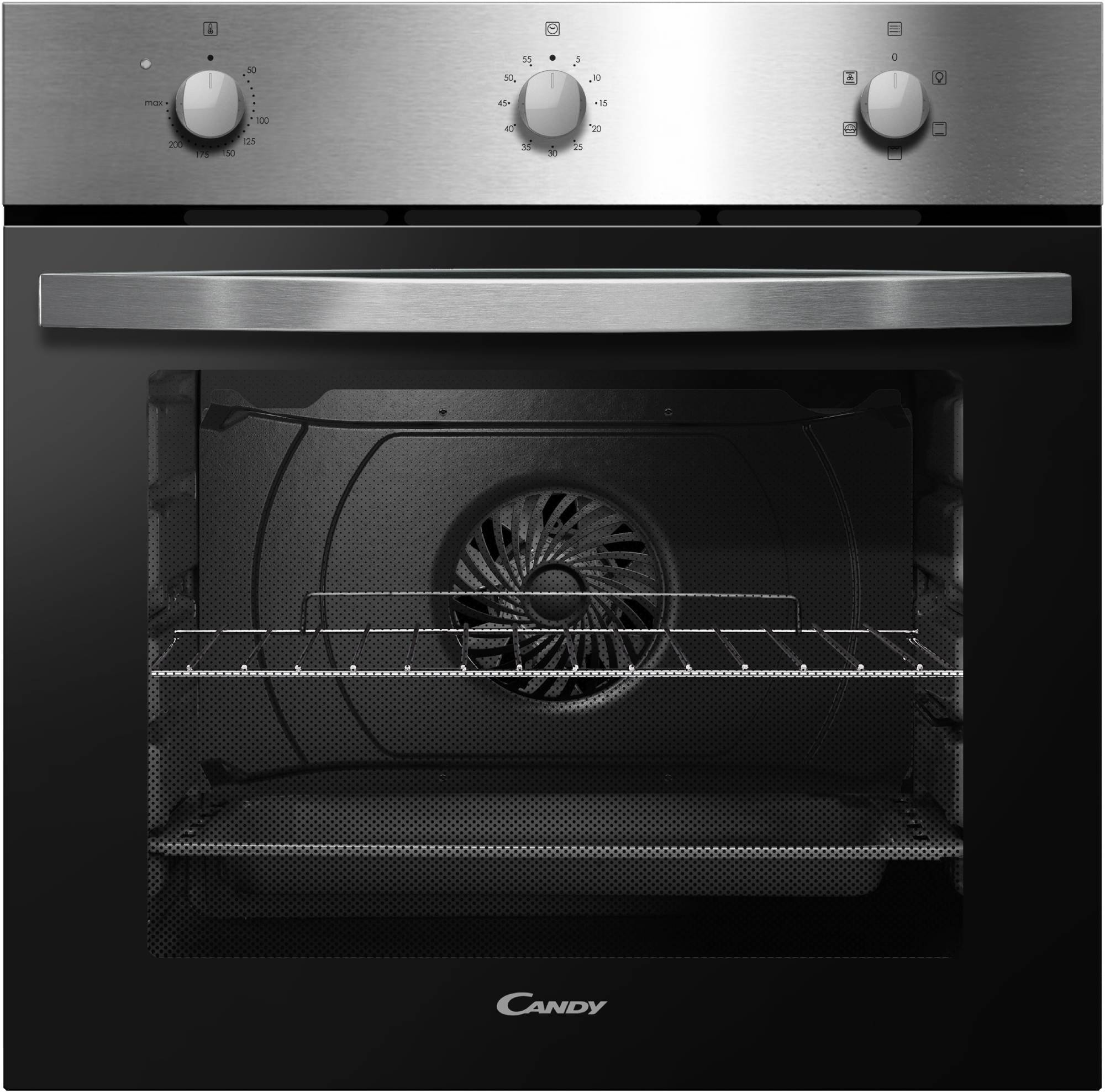 Four encastrable émail lisse CANDY Chaleur tournante 65L Inox FIDCX502