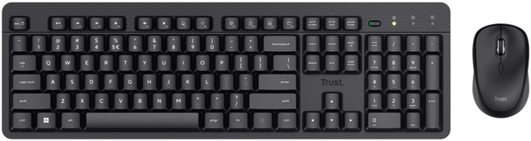Clavier souris sans fil TRUST AZERTY Silencieux Résistant éclaboussures PACK2EN1ODY2NR-25023
