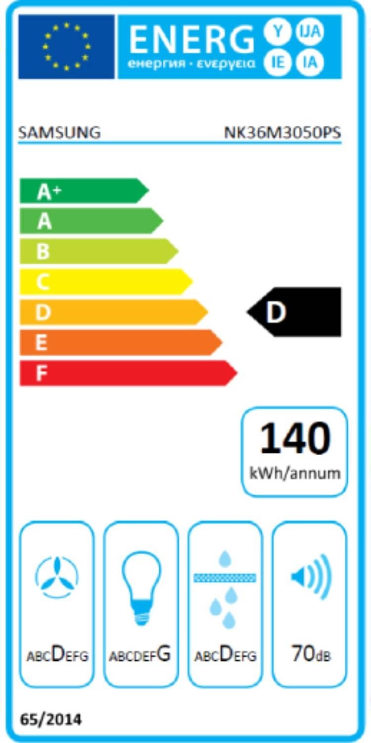 SAMSUNG Hotte decorative murale Pyramide 90cm 73dB Inox - NK36M3050PSUR