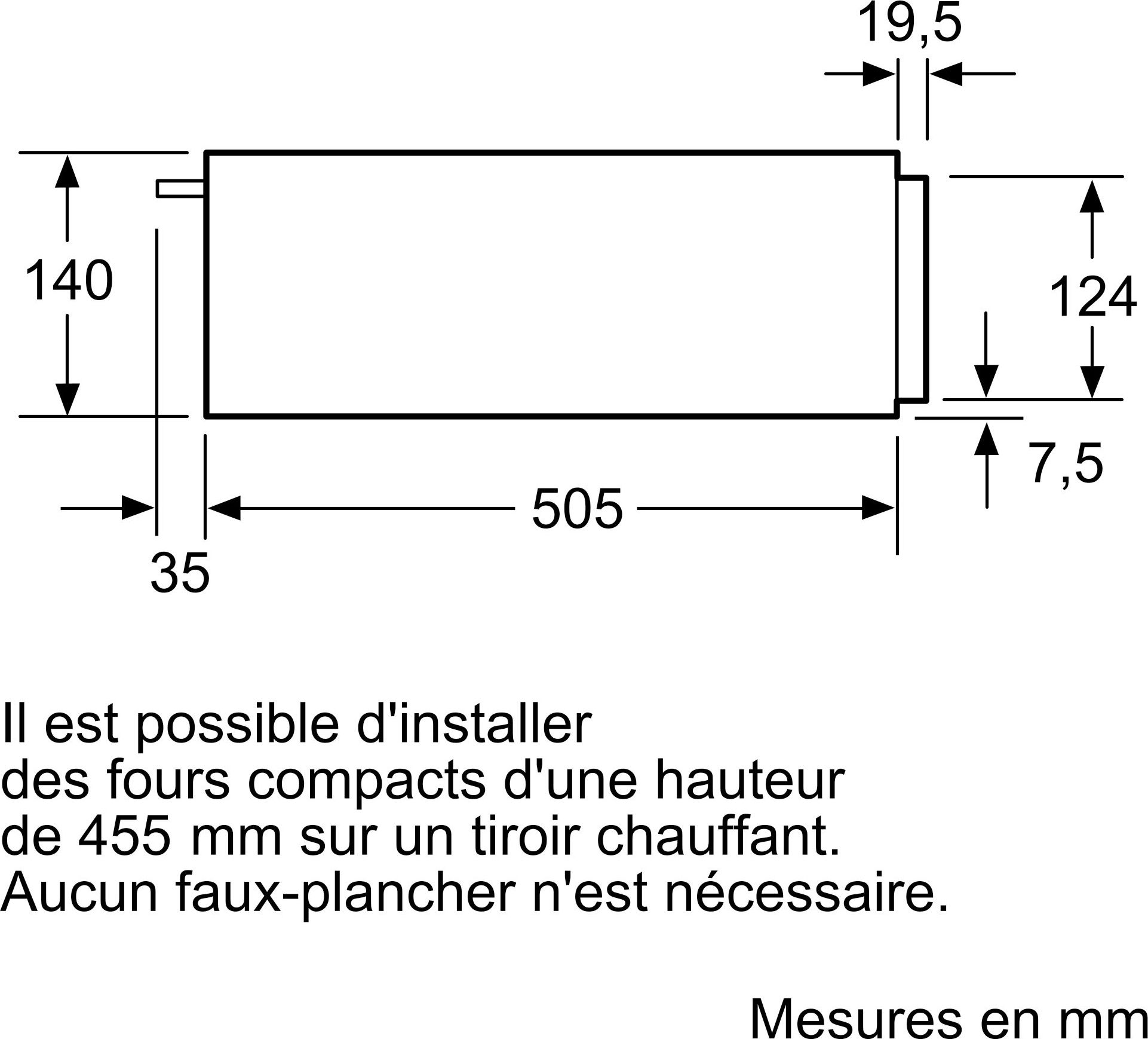 Tiroir chauffe plat BOSCH  - BIC510NB0