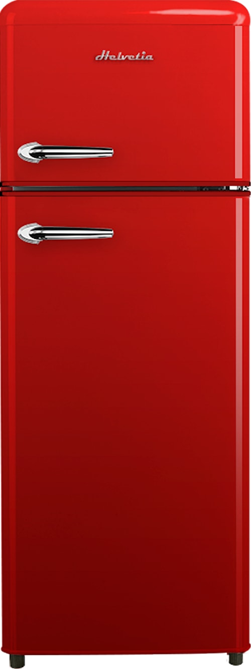Réfrigérateur congélateur haut HELVETIA 206L Froid statique Rouge HRDPER206ER1