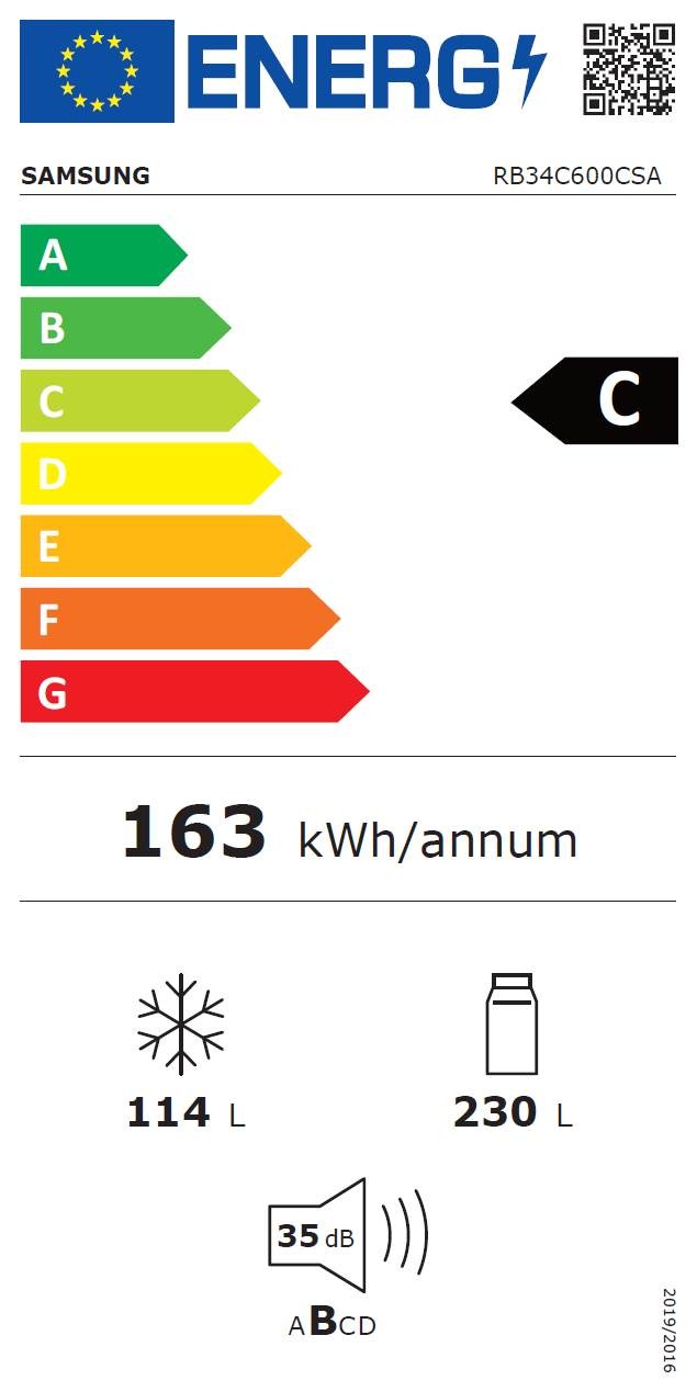 Réfrigérateur congélateur bas SAMSUNG 344L gris - RB34C600CSA Réfrigérateur congélateur bas SAMSUNG 344L gris - RB34C600CSA