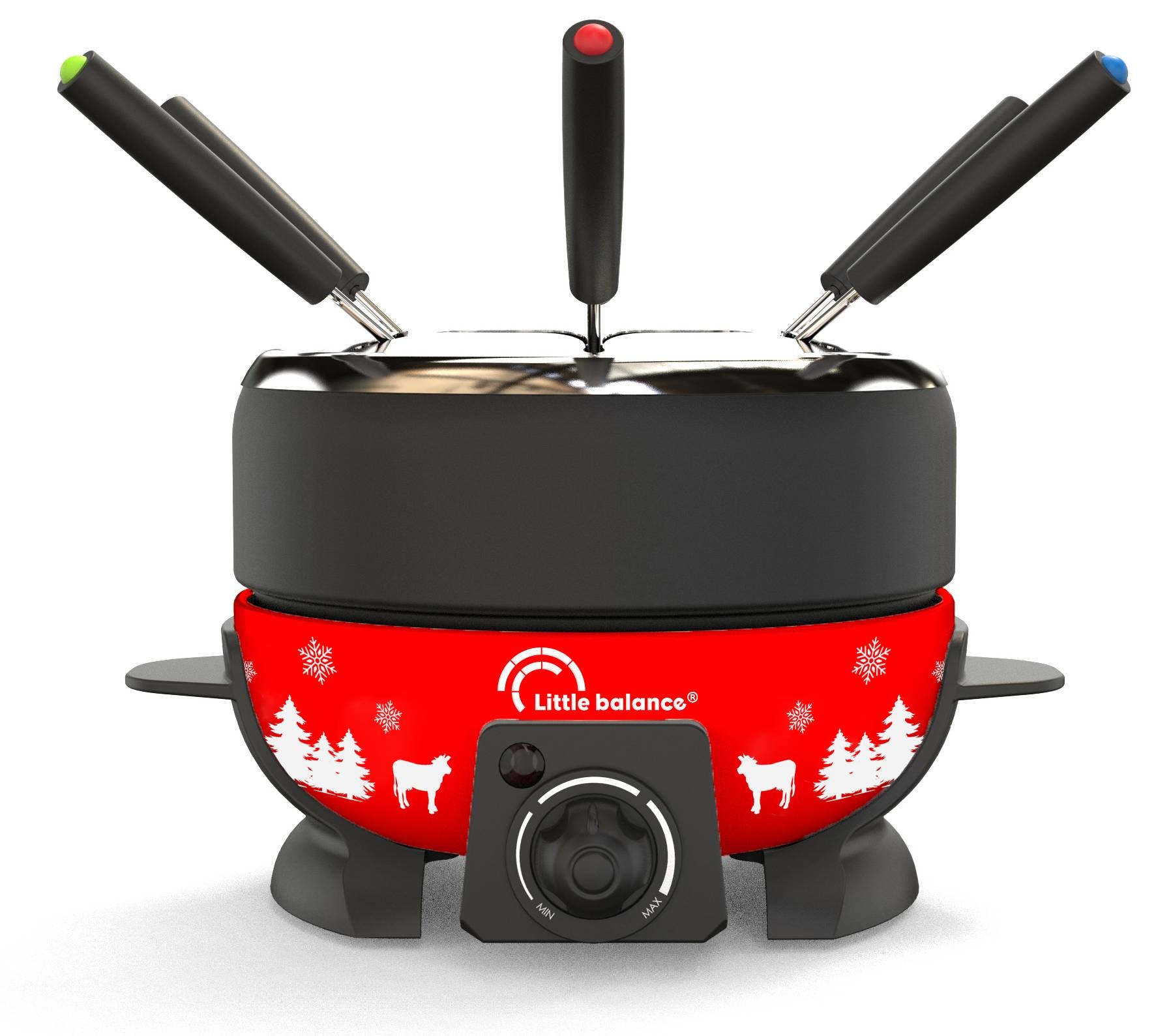 Fondue LITTLE BALANCE 8 personnes 800W 2L Rouge Noir 8689