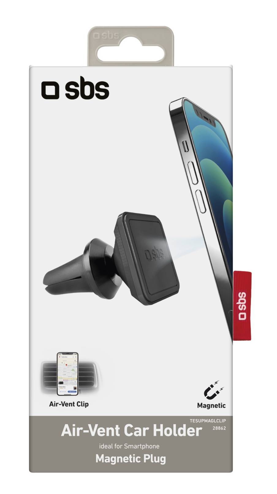 SBS Support smartphone carré magnétique pour voiture - SUPAUTO-CARREMAGN