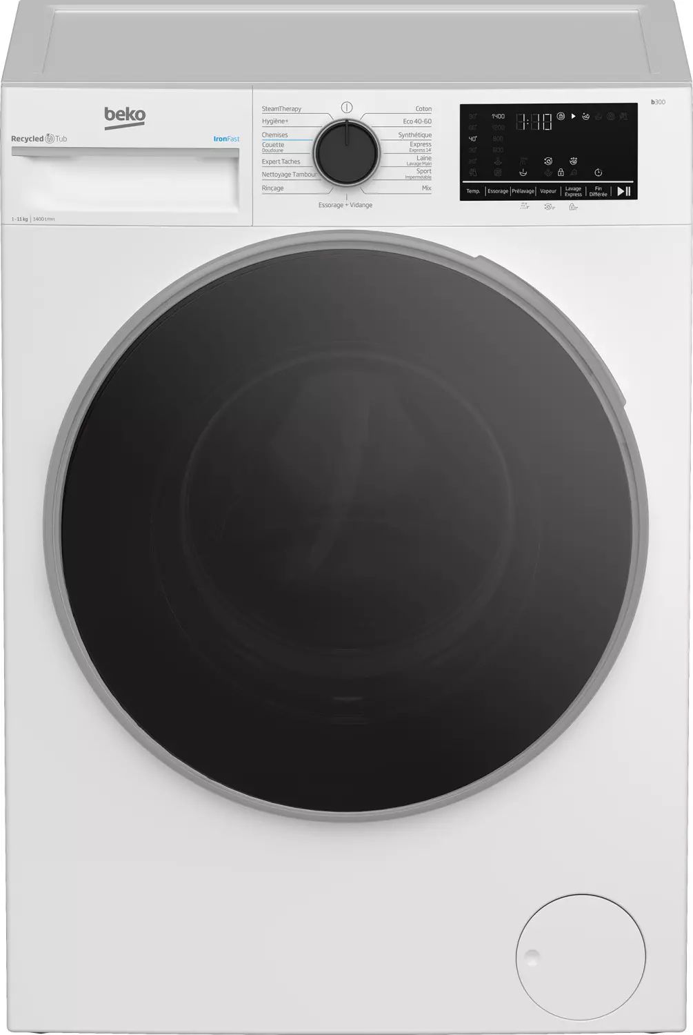 Lave linge Frontal BEKO 11kg 1400trs/min Blanc B5WFT31145W
