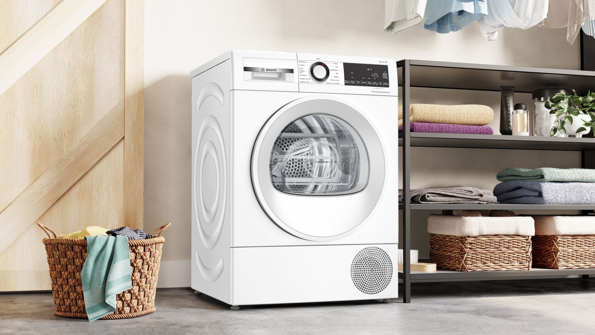 Sèche-linge pompe à chaleur BOSCH 9kg Moteur induction AutoDry Blanc - WQG13500FR