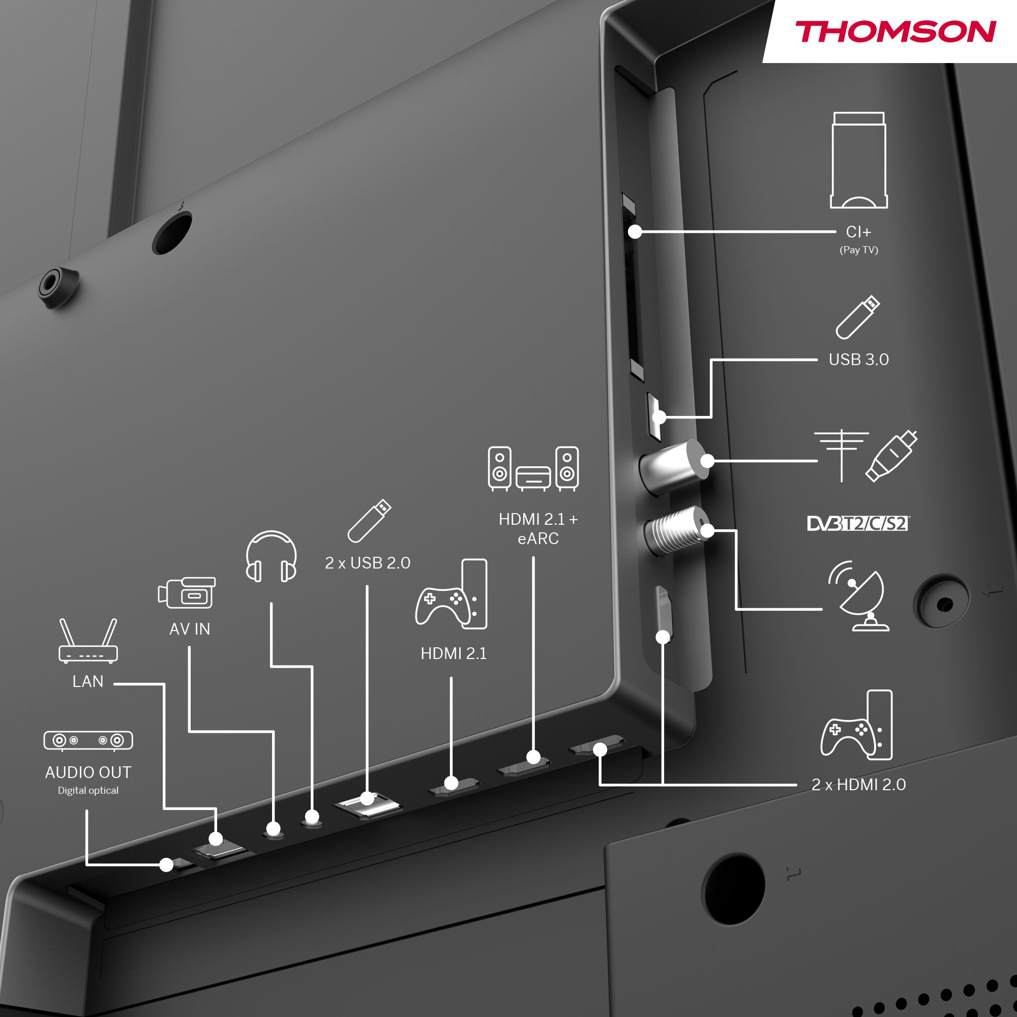 TV Mini LED 4K 164 cm THOMSON 75" 4K 144Hz Noir - 75MG7C15