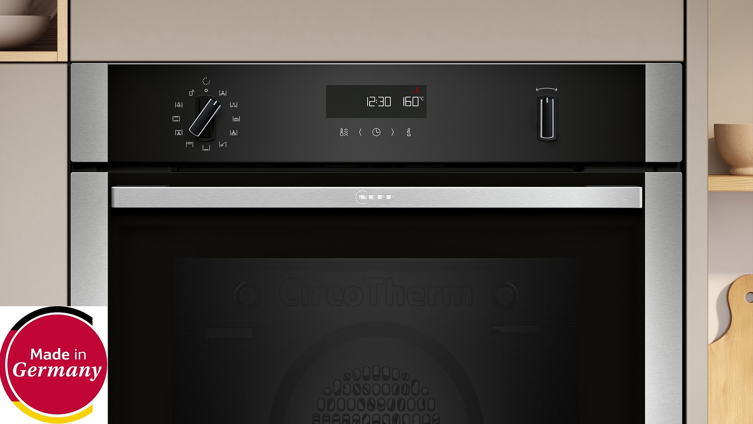 Four encastrable pyrolyse NEFF Circotherm Home Connect 71L A+ Inox - B2ACH7AN7