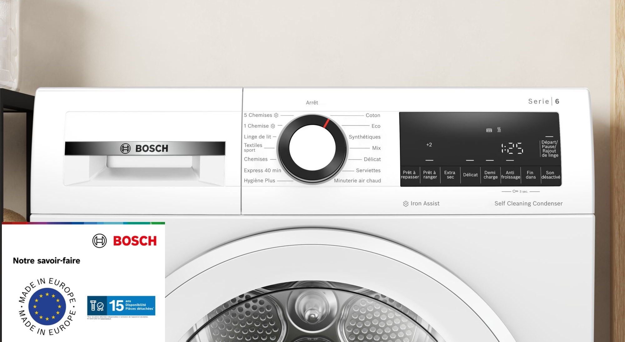 Sèche-linge pompe à chaleur BOSCH 8kg Moteur induction Blanc - WQG24502FR