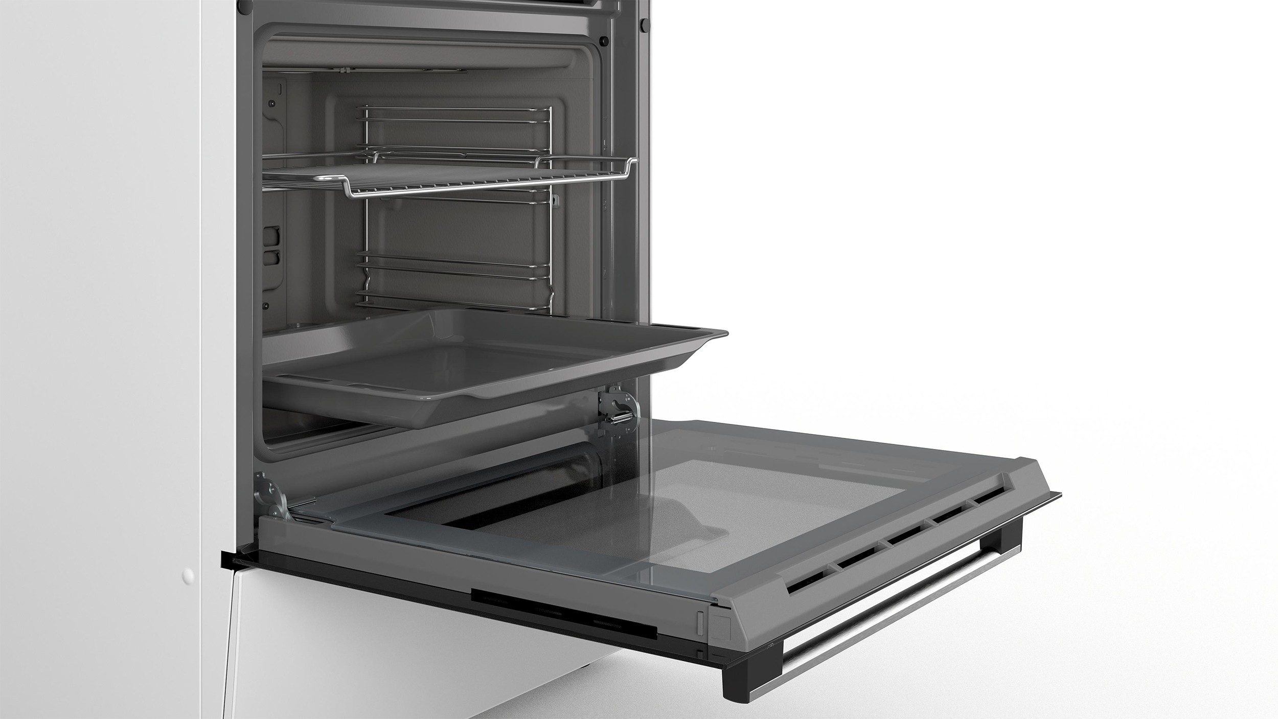 Cuisiniere mixte BOSCH Série 4 EcoClean Direct Blanc - HXR39IG20