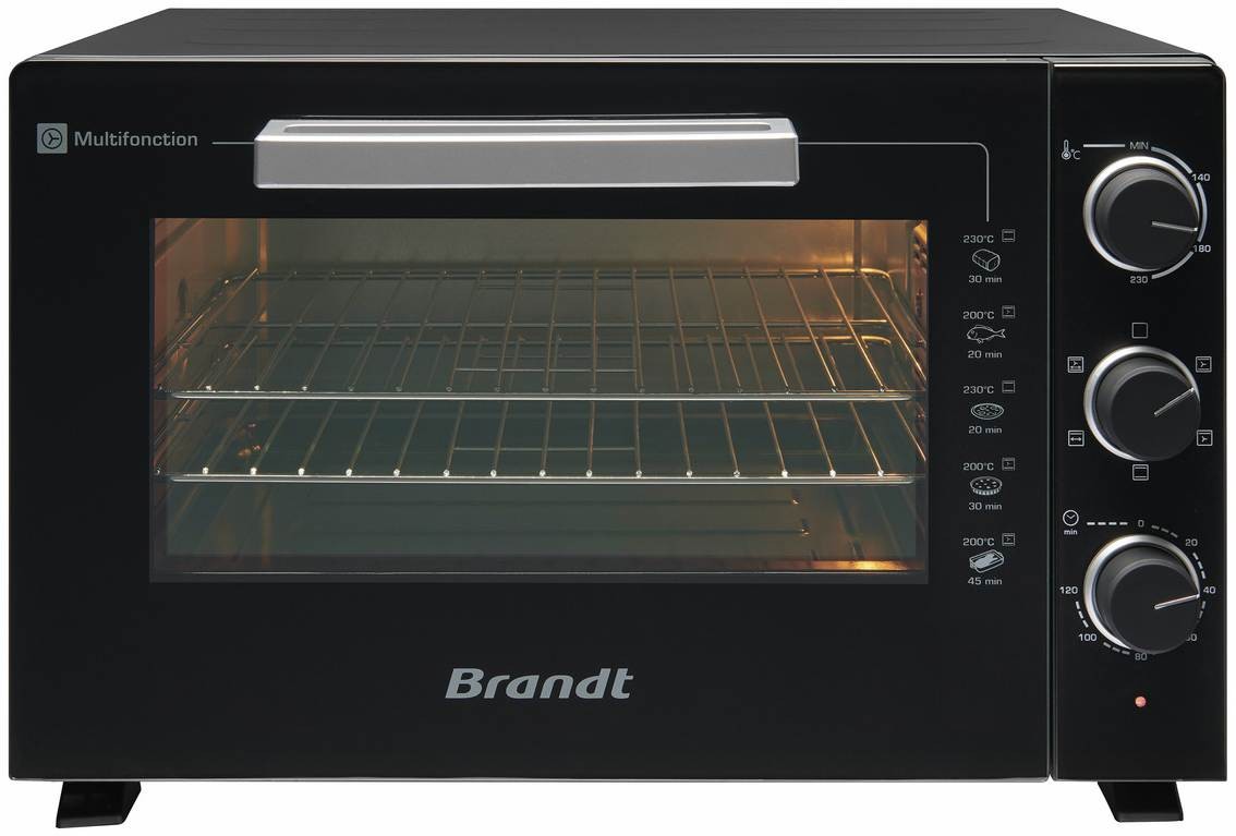 BRANDT Mini four Chaleur tournante 1350W 46L Noir FC469MUB BRANDT Mini four Chaleur tournante 1350W 46L Noir FC469MUB