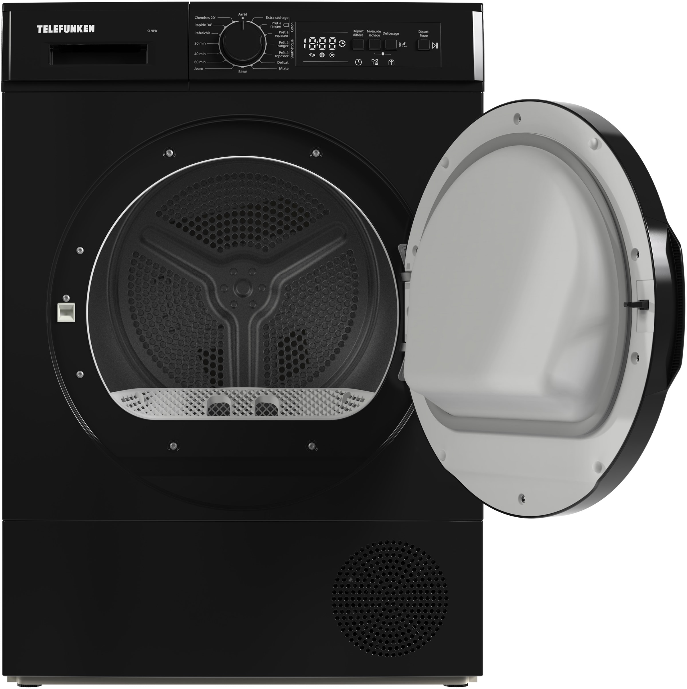Sèche-linge pompe à chaleur TELEFUNKEN 9kg Noir - SL9PK