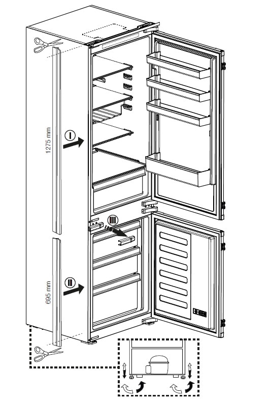 Réfrigérateur congélateur encastrable BEKO Froid Brassé 289L  - BCHA306E4SN