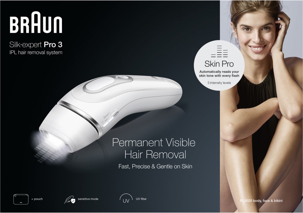 Epilateur lumière pulsée BRAUN 100 flashs/minute Visage et corps - PL3020NEW