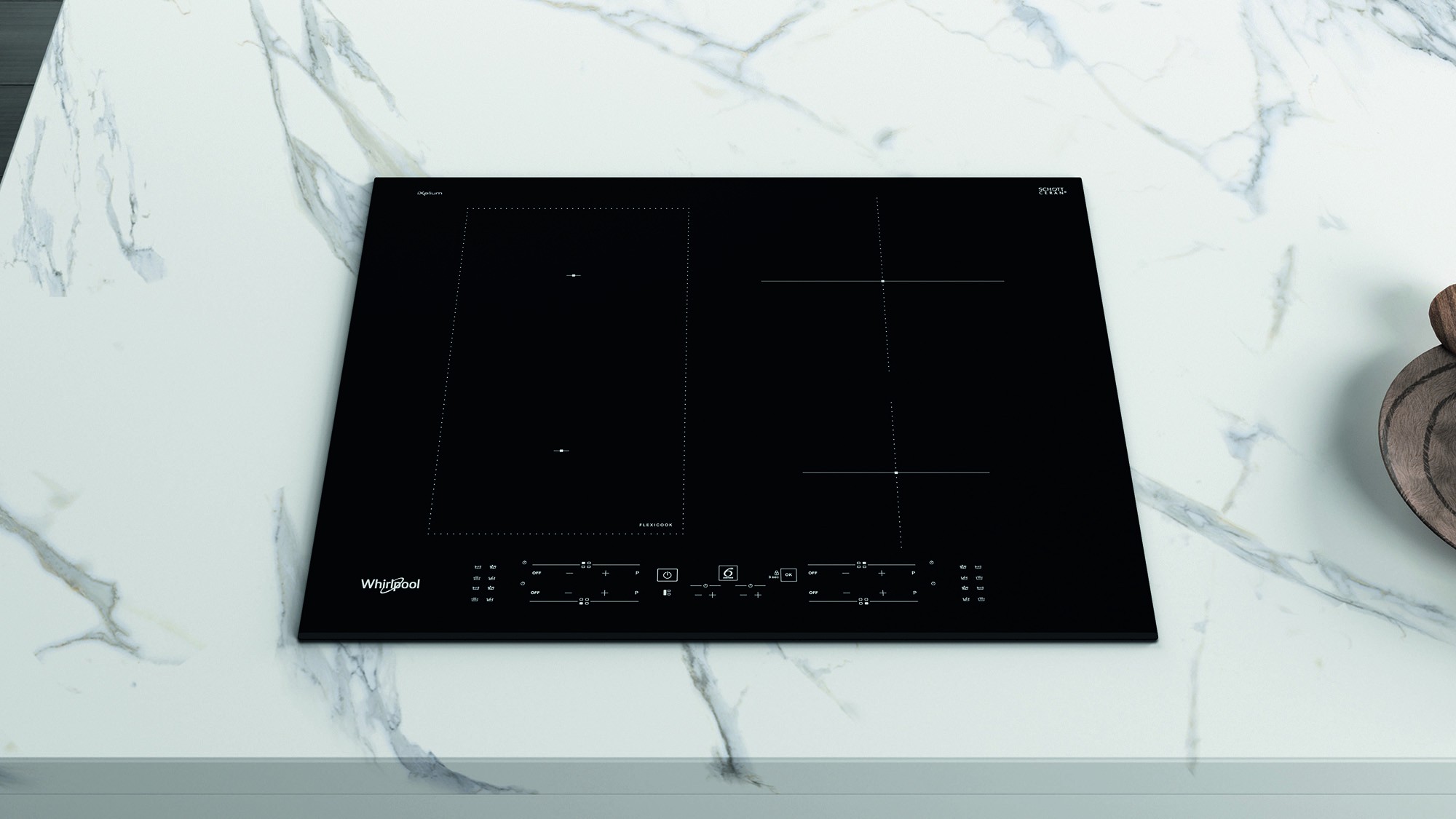 Plaque induction WHIRLPOOL 6ème sens 4 foyers 65cm Noir - WLB4265BFIXL