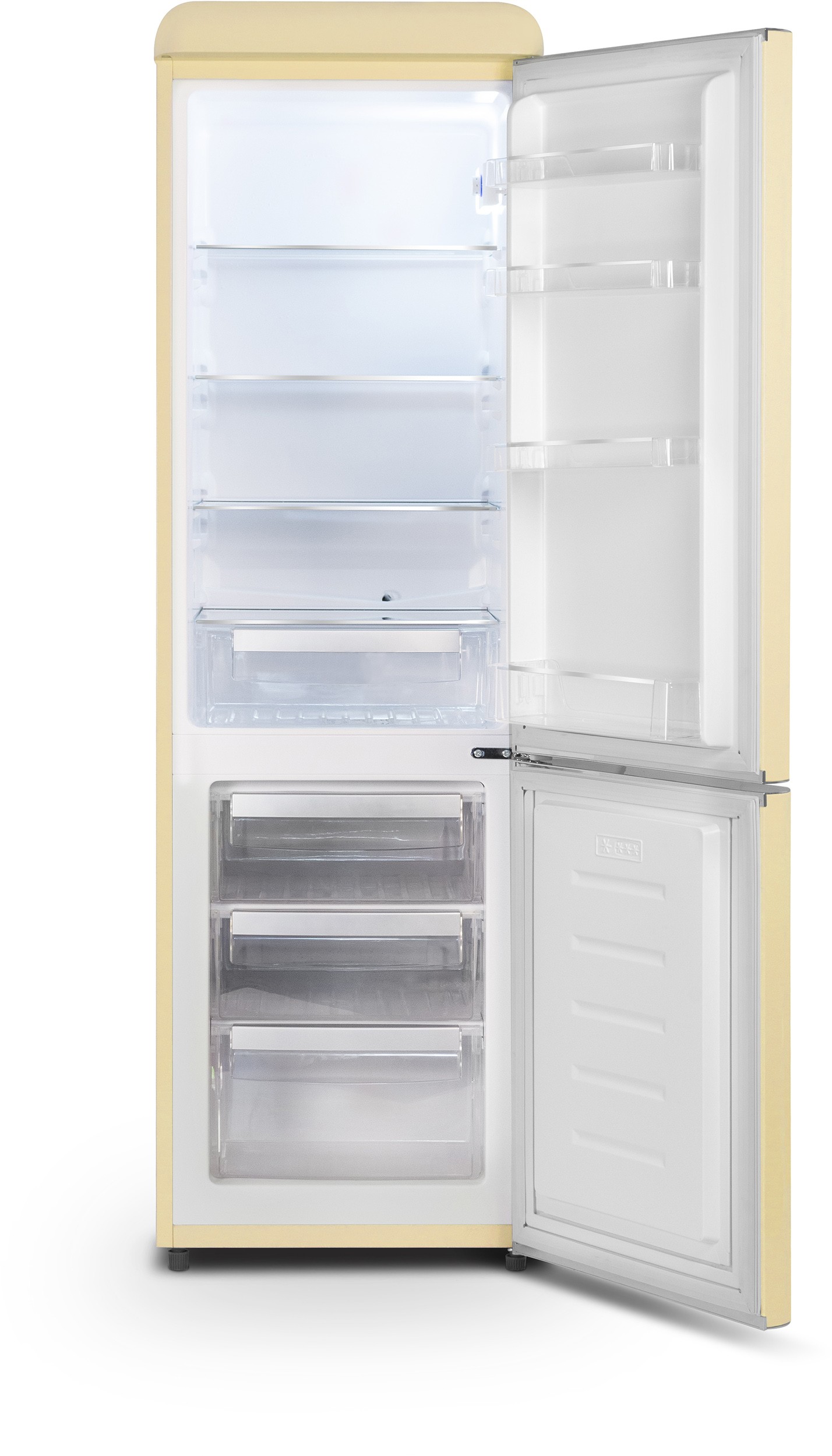 SCHNEIDER Réfrigérateur congélateur bas Vintage combiné 249 L Crème - SCCB250VCR