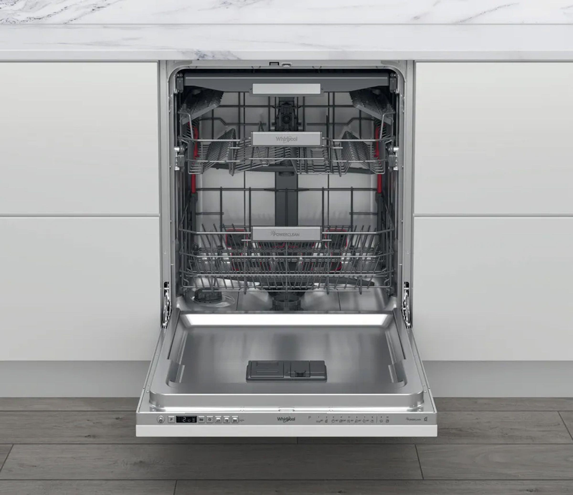 Lave vaisselle encastrable 60 cm WHIRLPOOL 14 couverts 43dB Gris - WIO3T133PFE