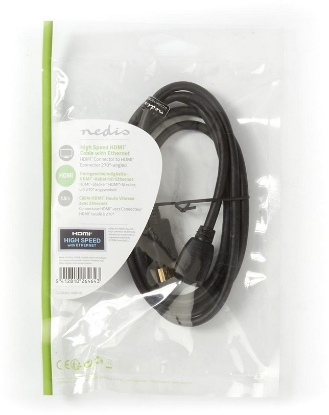NEDIS Câble HDMI CVGP34210BK15
