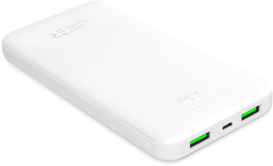 Batterie externe SBS Power Bank 10000mAh avec deux ports USB-A et un USB-C Fast Charge -  inclus - PWFCBB100P2WHI
