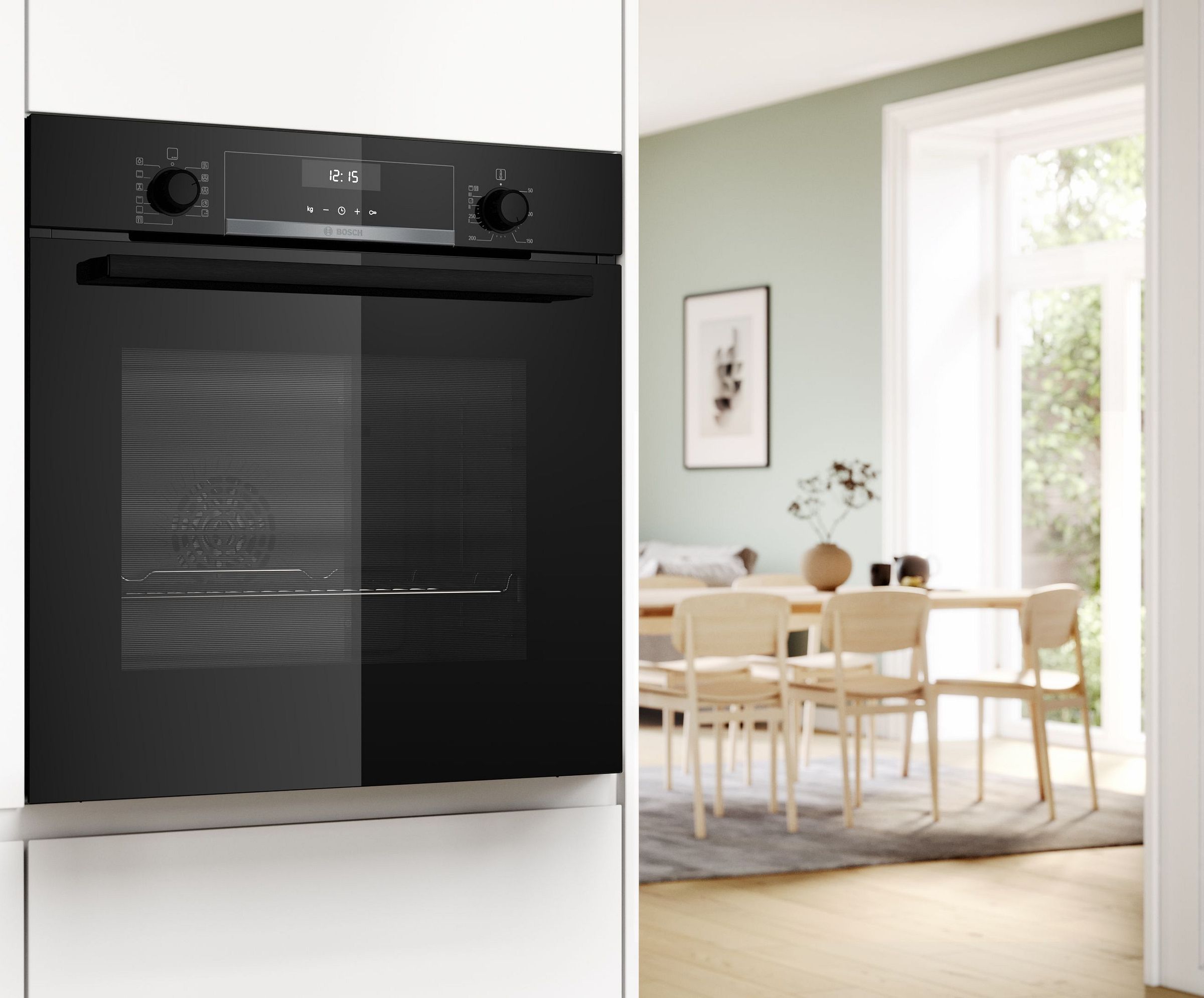 Four encastrable EcoClean BOSCH Chaleur tournante 71L Noir - HBG557EB3