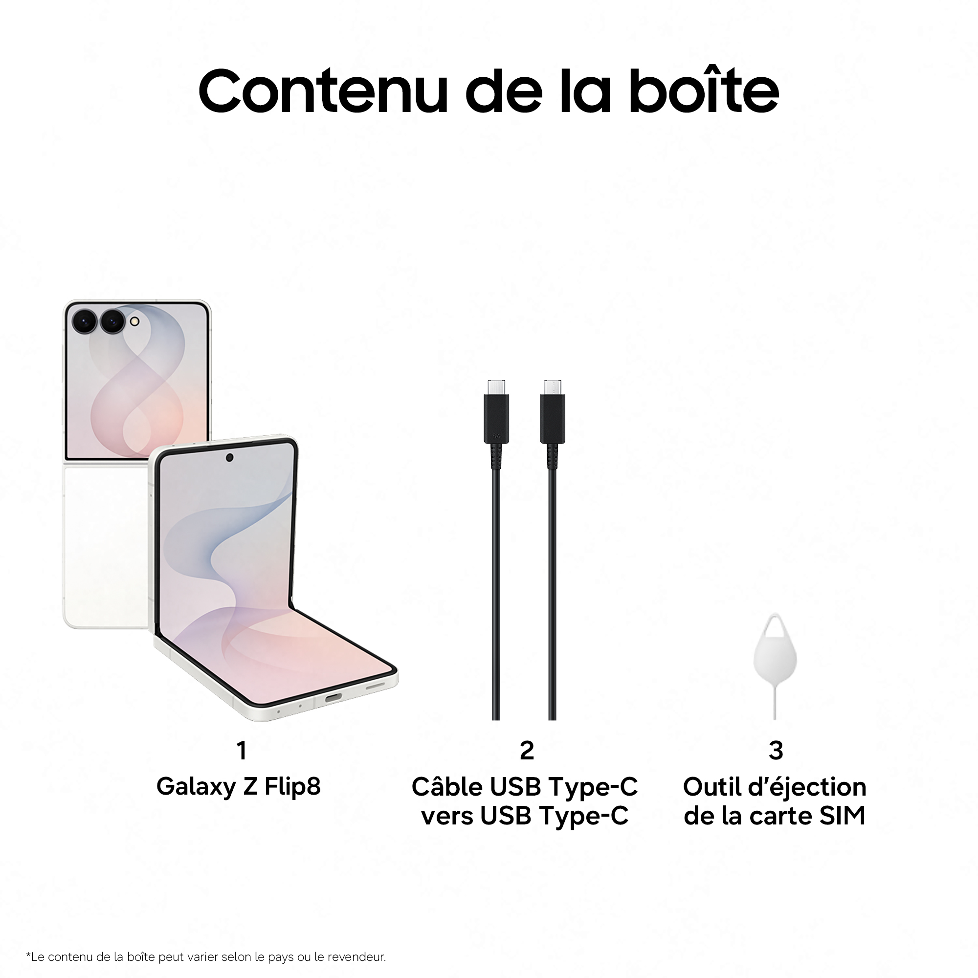 Galaxy Z Flip8 256Go Blanc SAMSUNG  - SM-F776BZWGEUB