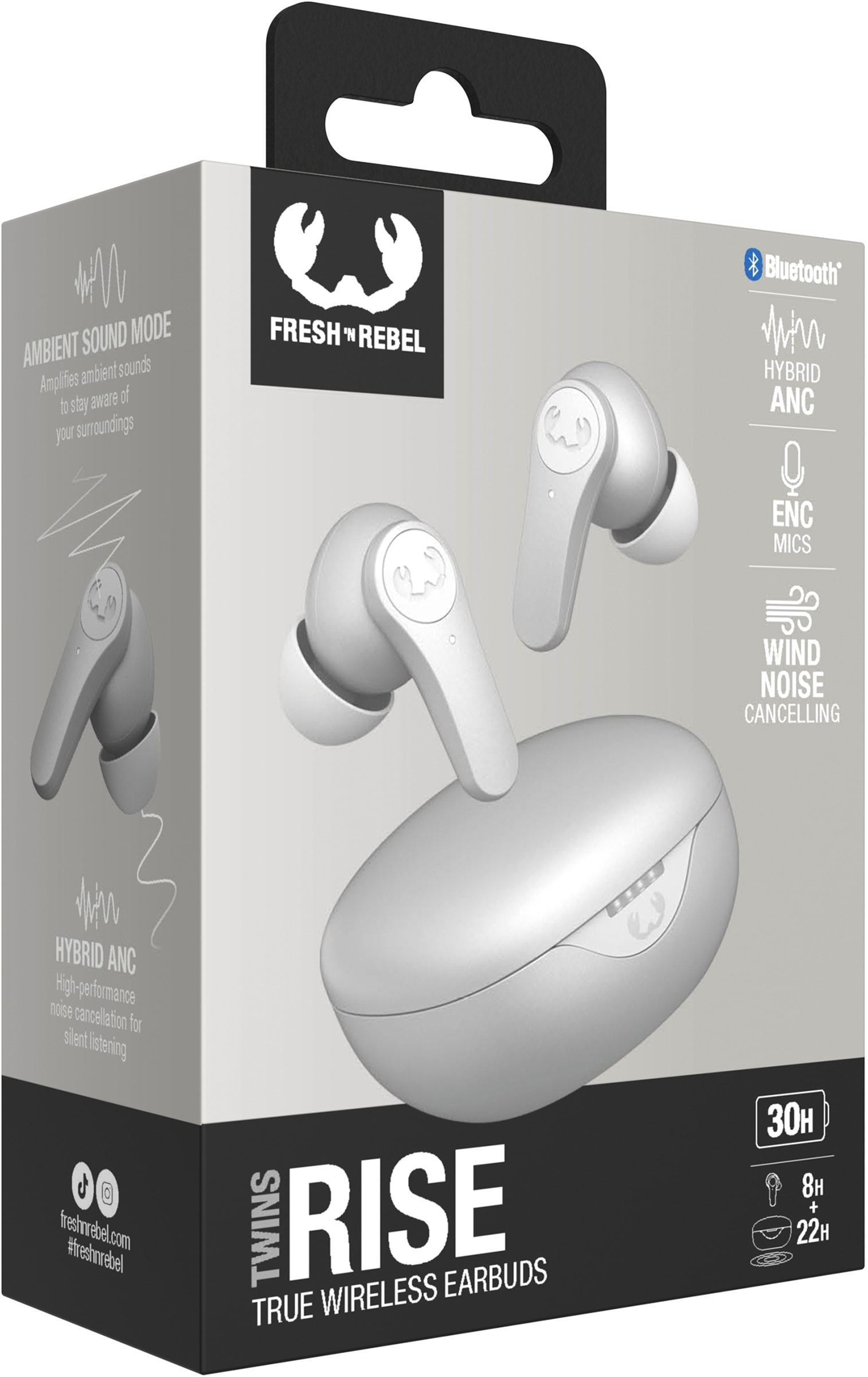 Ecouteurs True Wireless FRESH 'N REBEL Twins Rise ANC 30h Gris - TWINS-RISE-GRISCLAIR