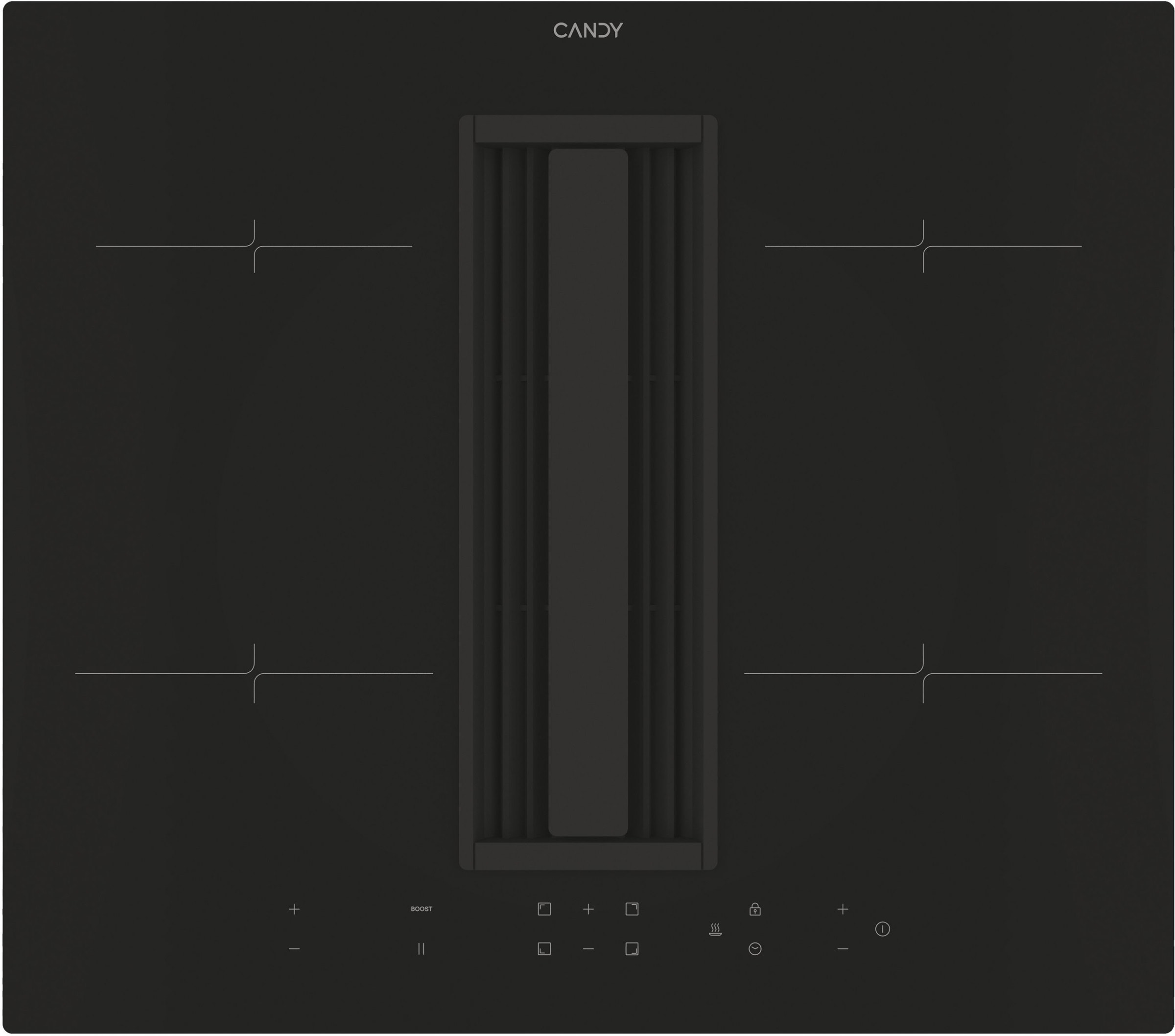 Plaque induction CANDY 4 foyers 60 cm Noir CIH6I4CE