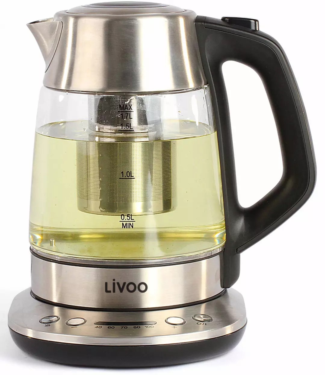 Théière électrique LIVOO Température réglable 1,7L 2200W Gris - DOD165