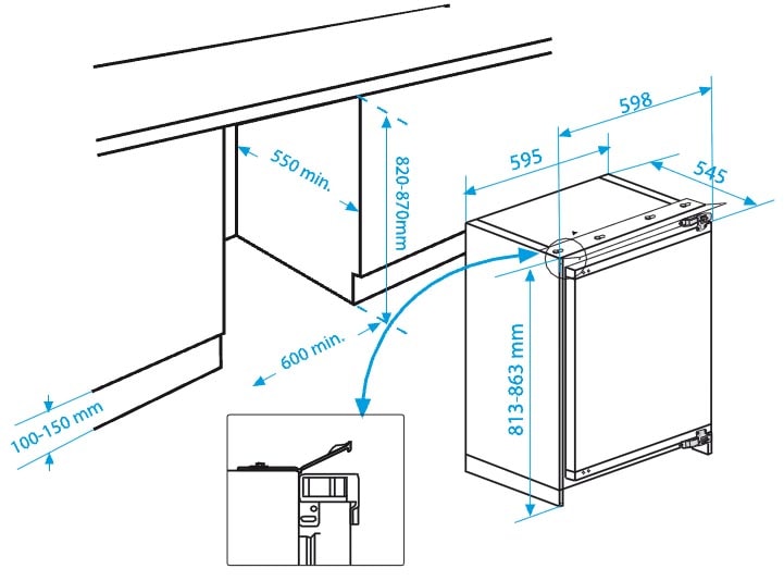 Table top encastrable BEKO Froid Statique 107L - BU1154HCN
