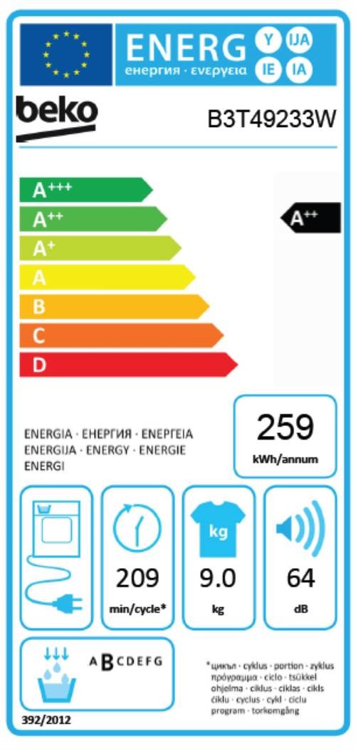 Sèche linge Condensation BEKO - B3T49233W Sèche linge Condensation BEKO - B3T49233W
