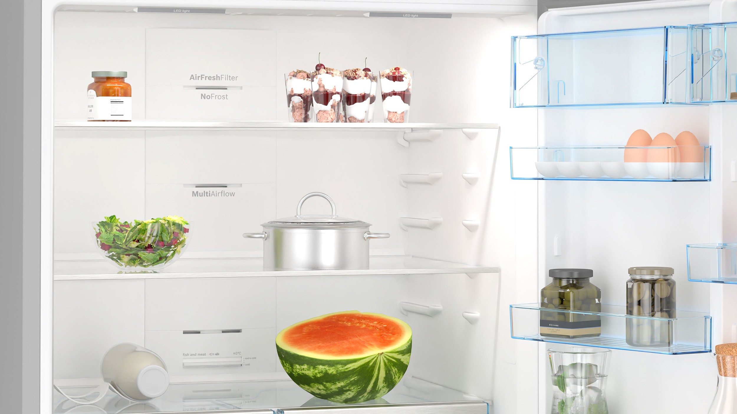 Réfrigérateur congélateur bas BOSCH No Frost 631L Inox - KGN86VIEA