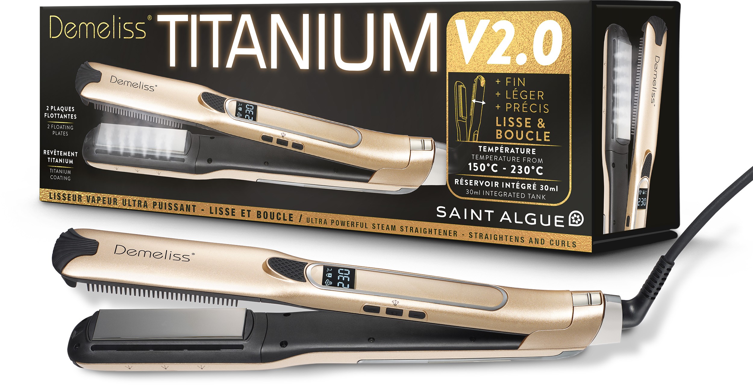 Lisseur SAINT ALGUE Vapeur Titane Champagne - 20015